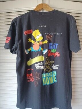 The Simpsons Neff Bart Skate Graphic Large Tee - Black